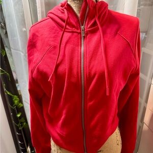 Women's Fleece Full Zip Hooded Sweatshirt - All In Motion Red M